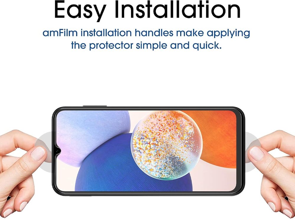 clear tempered glass screen protector for Galaxy A14 by amFilm
