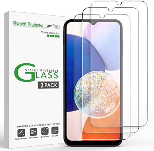clear tempered glass screen protector for Galaxy A14 by amFilm