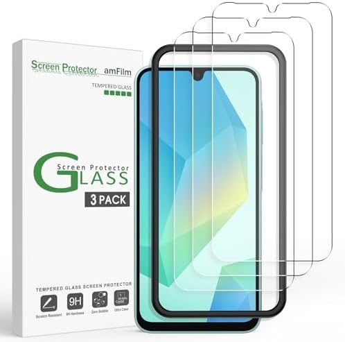 clear tempered glass screen protector for Galaxy A16 by amFilm