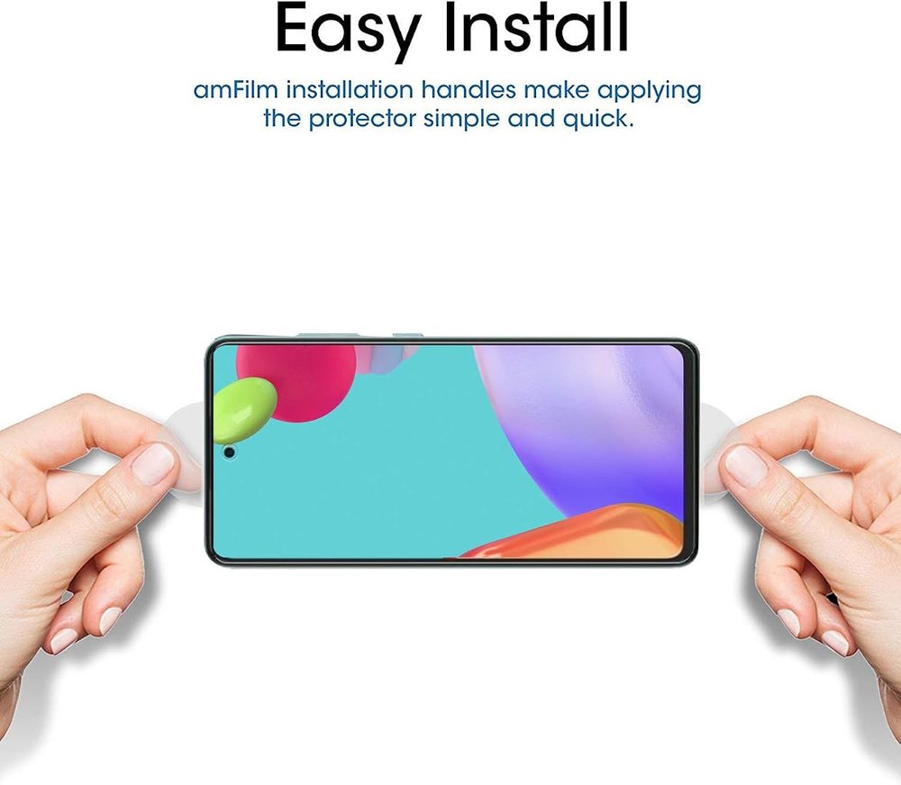 clear tempered glass screen protector for Galaxy A53 by amFilm