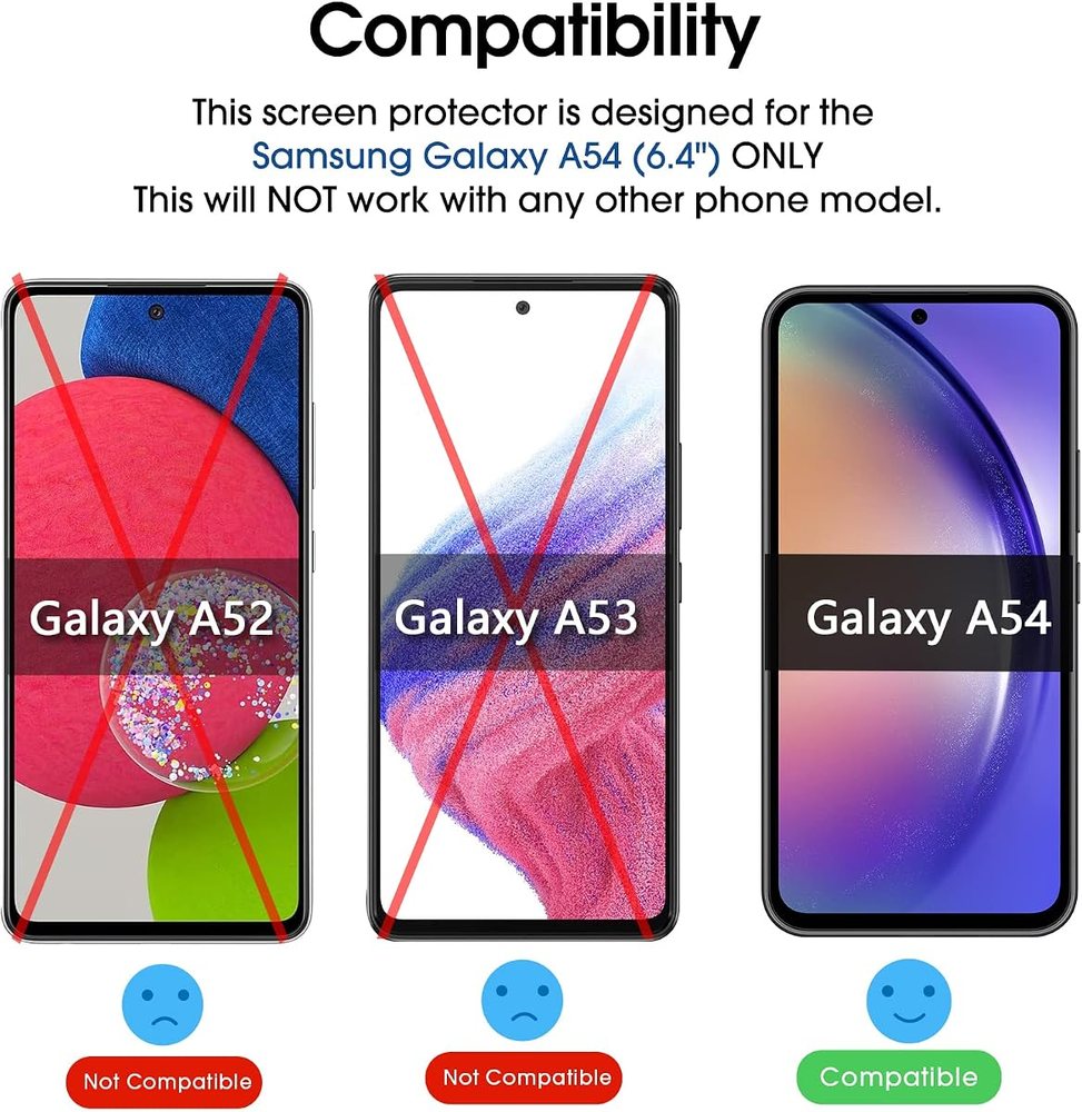 clear tempered glass screen protector for Galaxy A54 by amFilm