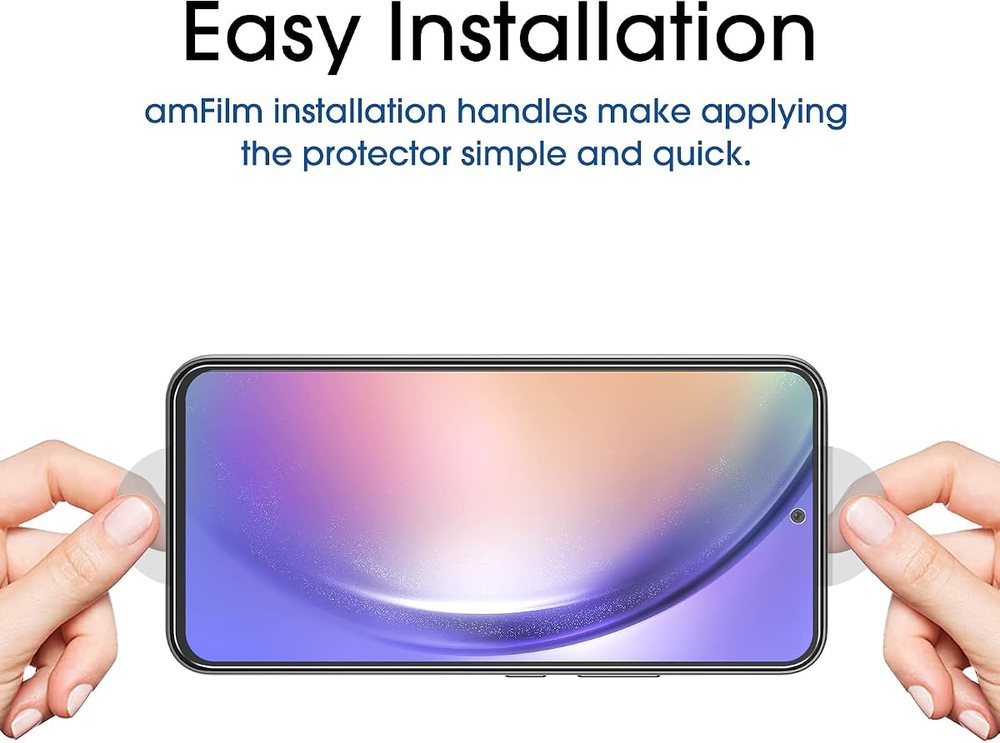 clear tempered glass screen protector for Galaxy A54 by amFilm