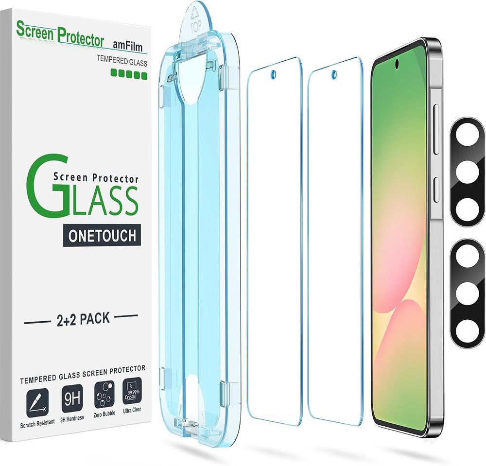 clear tempered glass screen protector for Galaxy A56 by amFilm