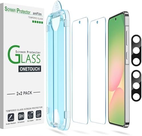 clear tempered glass screen protector for Galaxy A56 by amFilm