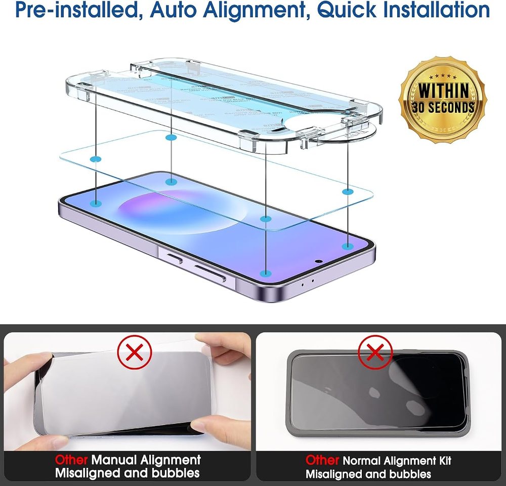 clear tempered glass screen protector for Galaxy A57 by amFilm