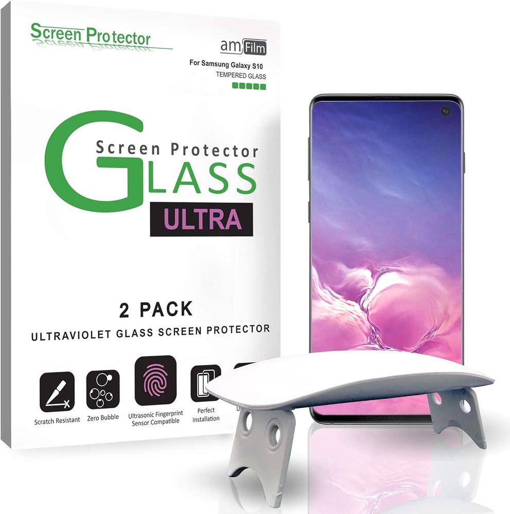 clear tempered glass screen protector for Galaxy S10 by amFilm
