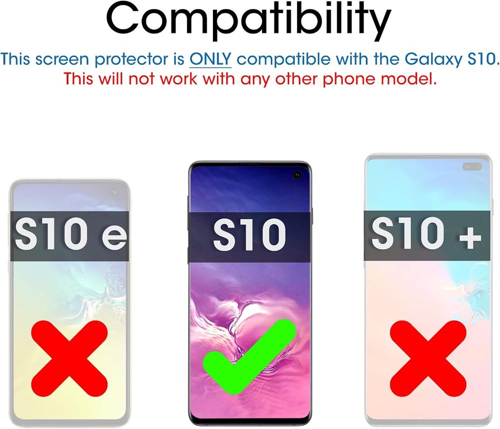 clear tempered glass screen protector for Galaxy S10 by amFilm
