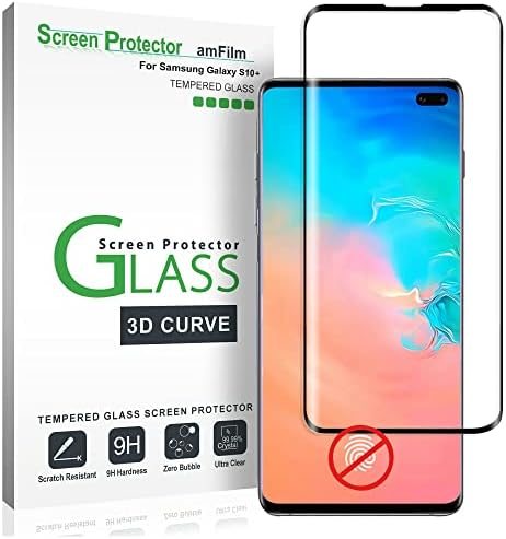 clear tempered glass screen protector for Galaxy S10 Plus by amFilm