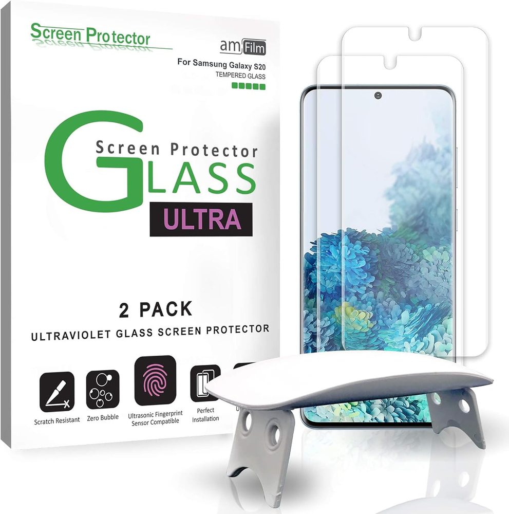 clear tempered glass screen protector for Galaxy S20 by amFilm