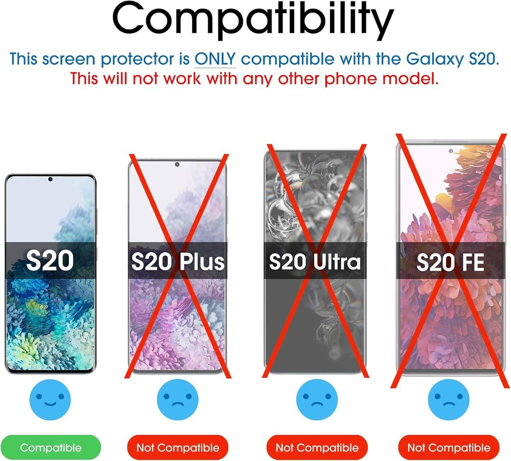 clear tempered glass screen protector for Galaxy S20 by amFilm