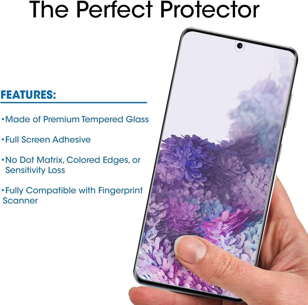 clear tempered glass screen protector for Galaxy S20 Plus by amFilm