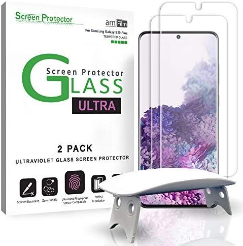 clear tempered glass screen protector for Galaxy S20 Plus by amFilm