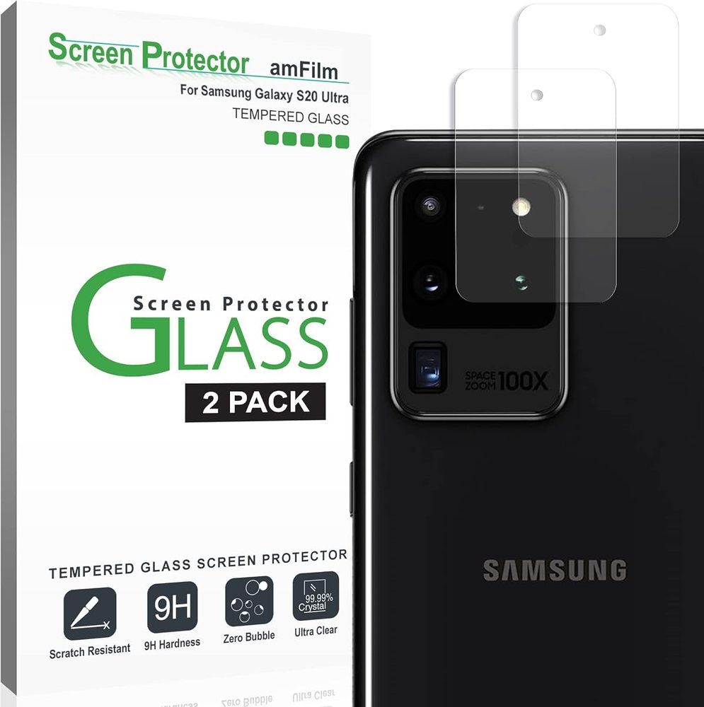 clear tempered glass screen protector for Galaxy S20 Ultra by amFilm