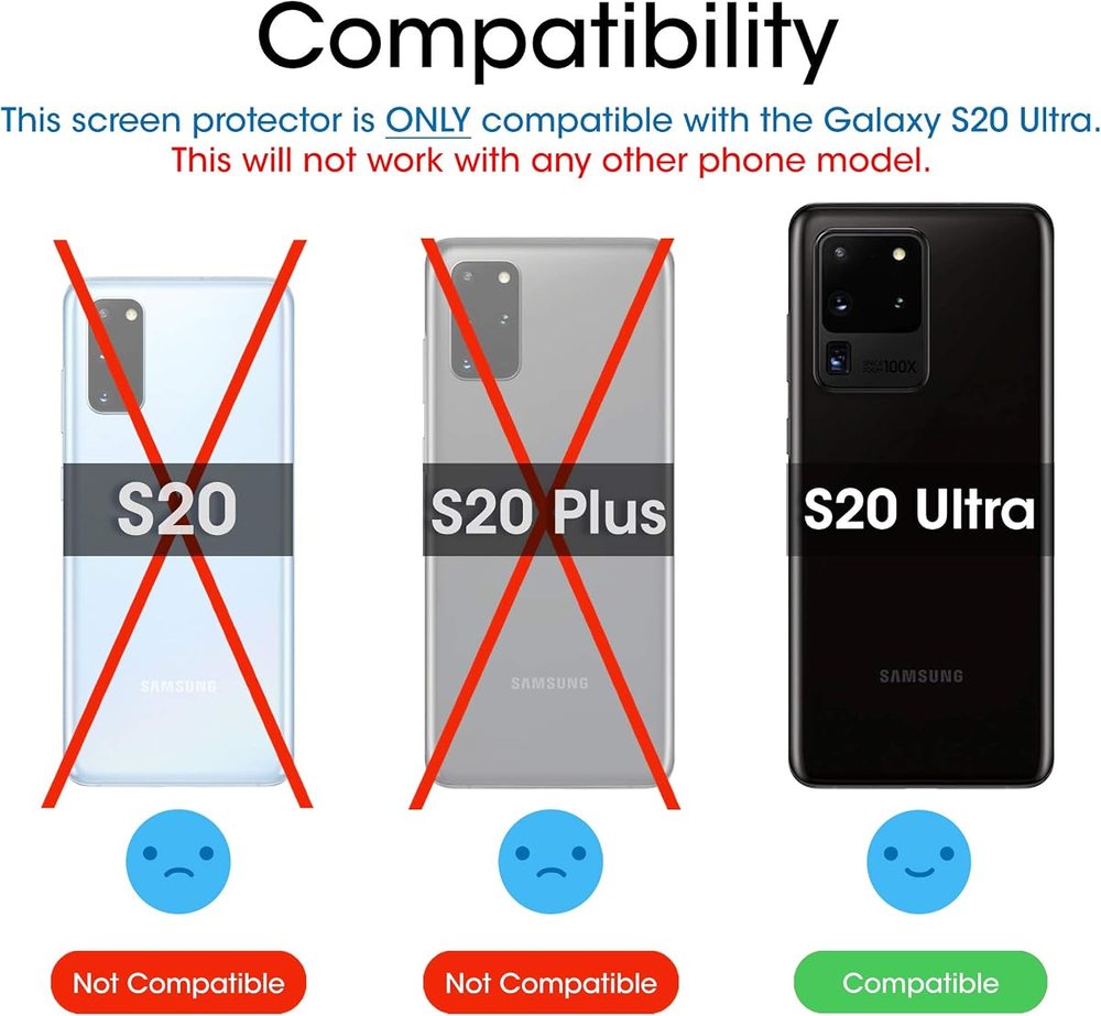 clear tempered glass screen protector for Galaxy S20 Ultra by amFilm