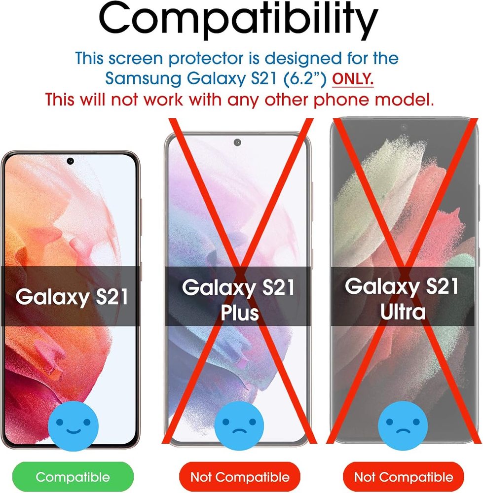 clear tempered glass screen protector for Galaxy S21 by amFilm
