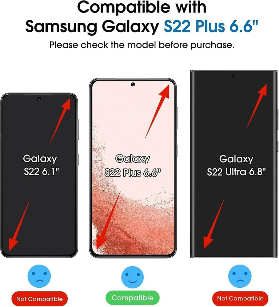 clear tempered glass screen protector for Galaxy S22+ by amFilm