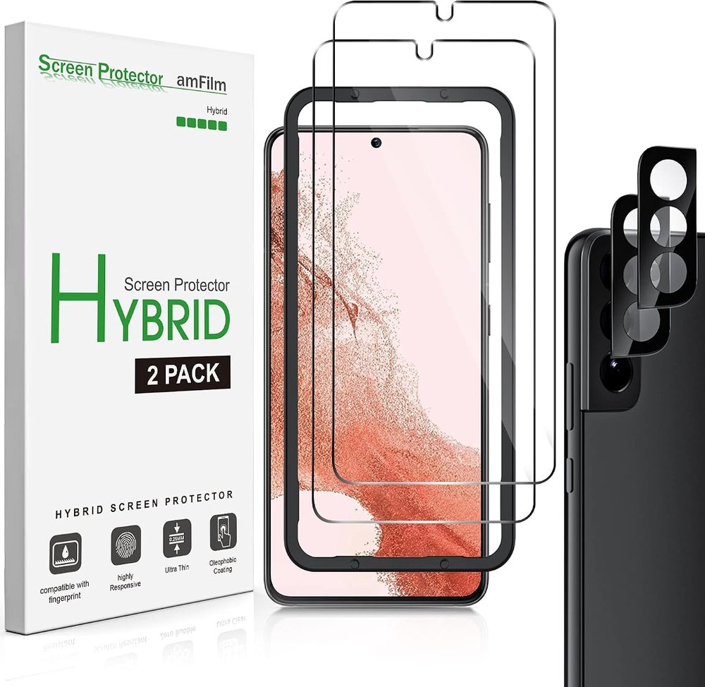 clear tempered glass screen protector for Galaxy S22+ by amFilm