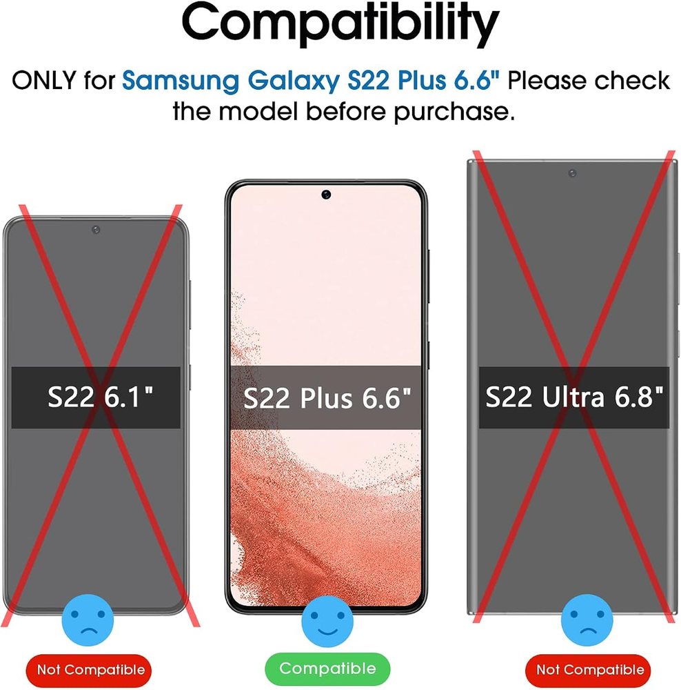 clear tempered glass screen protector for Galaxy S22+ by amFilm