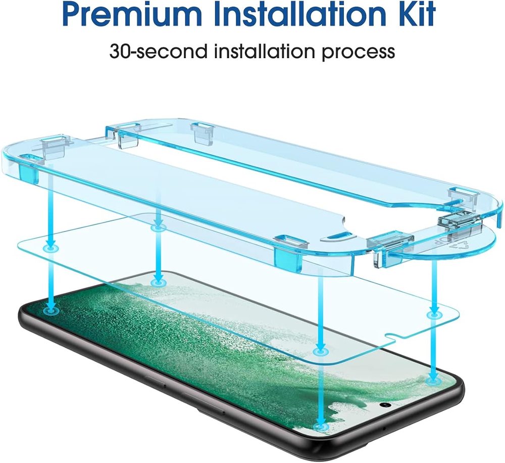 clear tempered glass screen protector for Galaxy S22 by amFilm