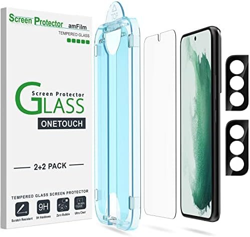 clear tempered glass screen protector for Galaxy S22 by amFilm