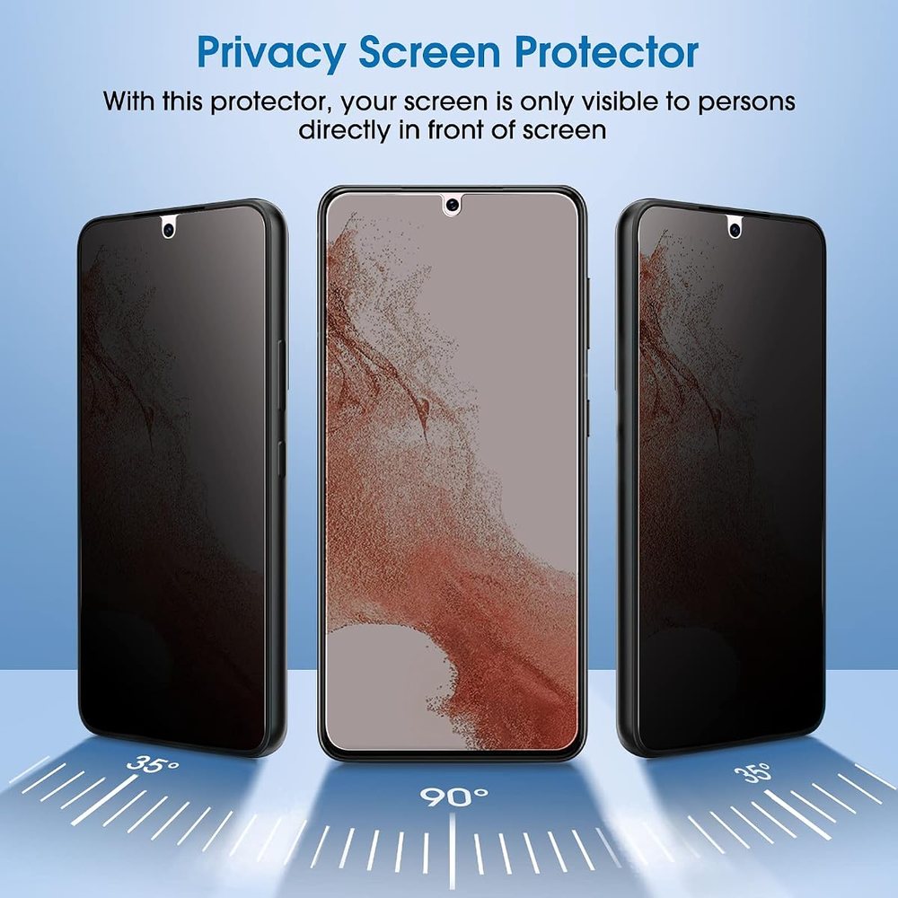 privacy tempered glass screen protector for Galaxy S22 Plus by amFilm