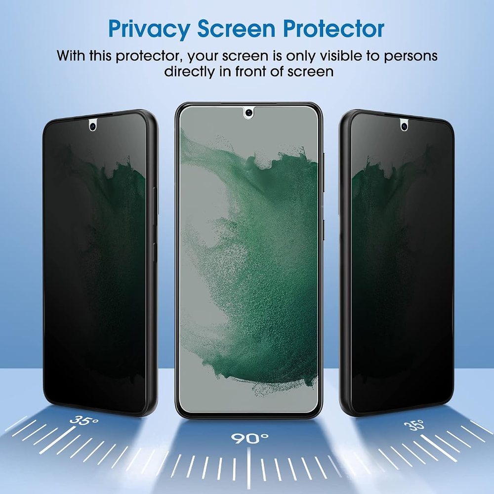 privacy tempered glass screen protector for Galaxy S22 by amFilm
