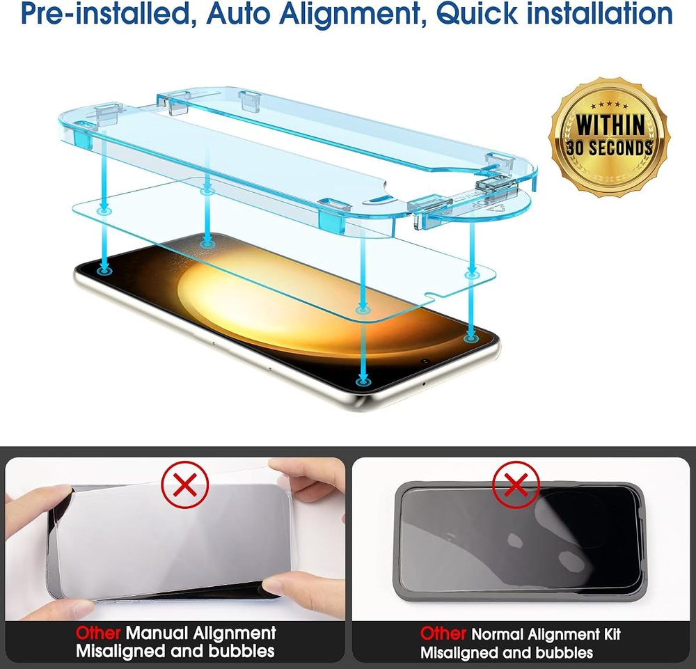 clear tempered glass screen protector for Galaxy S23+ by amFilm