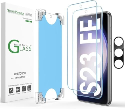 clear tempered glass screen protector for Galaxy S23 FE by amFilm