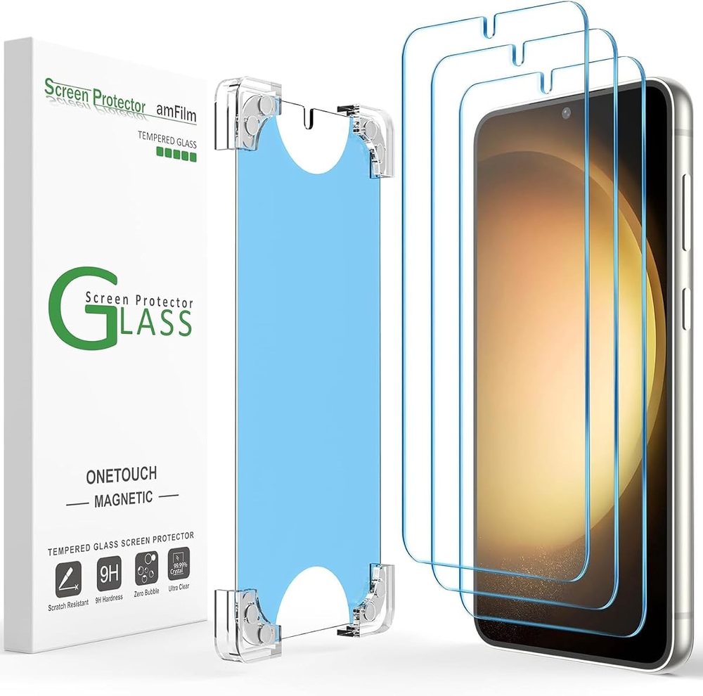 clear tempered glass screen protector for Galaxy S23 Plus by amFilm