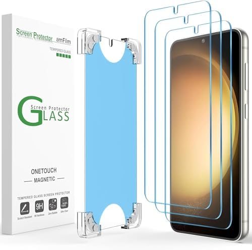 clear tempered glass screen protector for Galaxy S23 Plus by amFilm