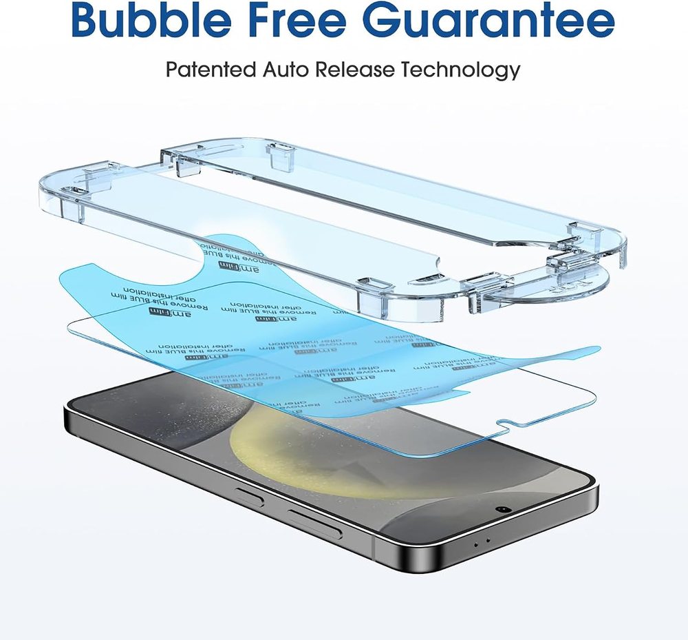clear tempered glass screen protector for Galaxy S24 by amFilm