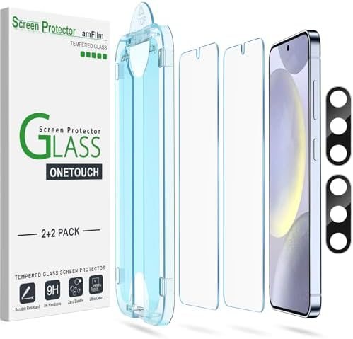 clear tempered glass screen protector for Galaxy S24+ by amFilm