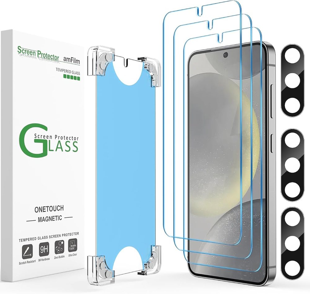 clear tempered glass screen protector for Galaxy S24 by amFilm