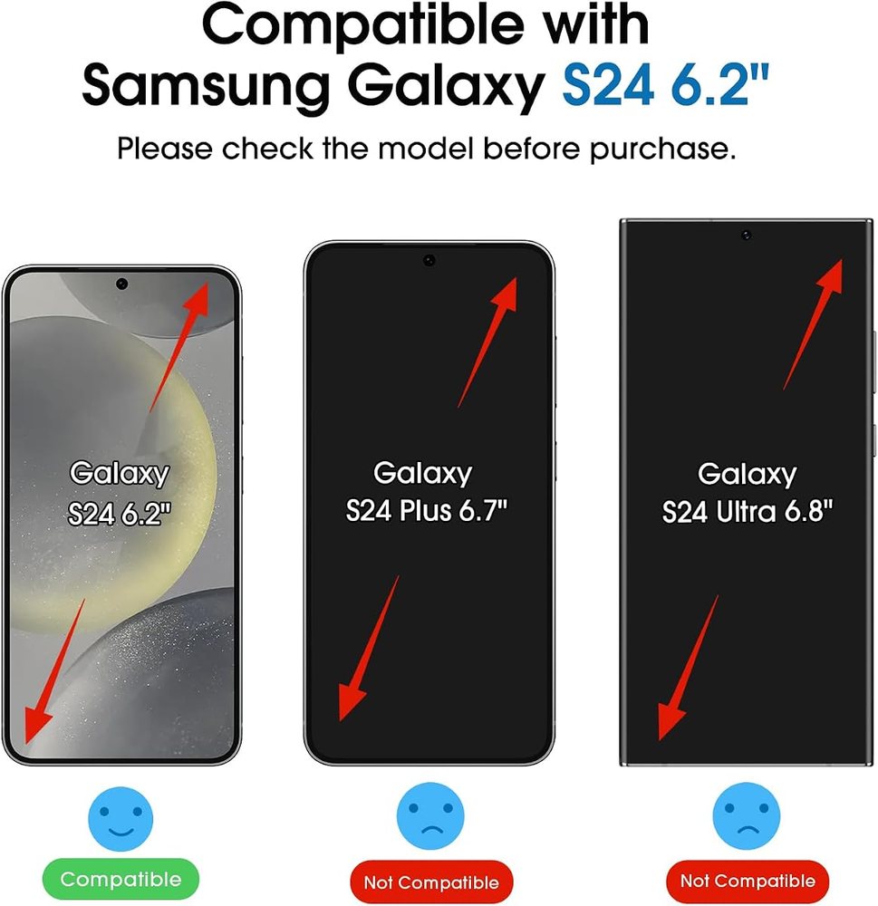 clear tempered glass screen protector for Galaxy S24 by amFilm