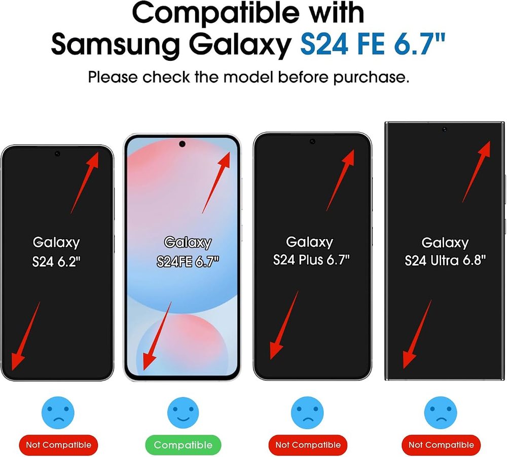 clear tempered glass screen protector for Galaxy S24 FE by amFilm