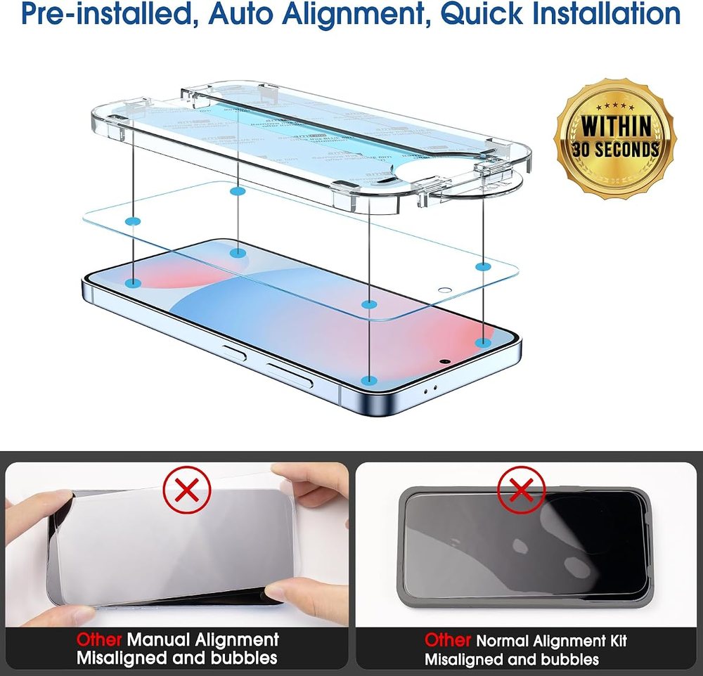 clear tempered glass screen protector for Galaxy S24 FE by amFilm