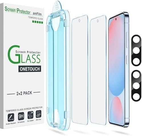 clear tempered glass screen protector for Galaxy S24 FE by amFilm
