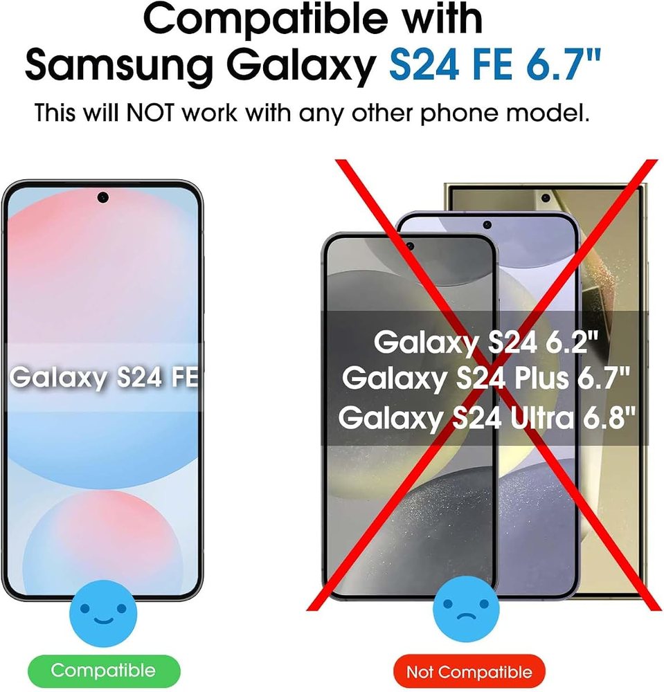 clear tempered glass screen protector for Galaxy S24 FE by amFilm