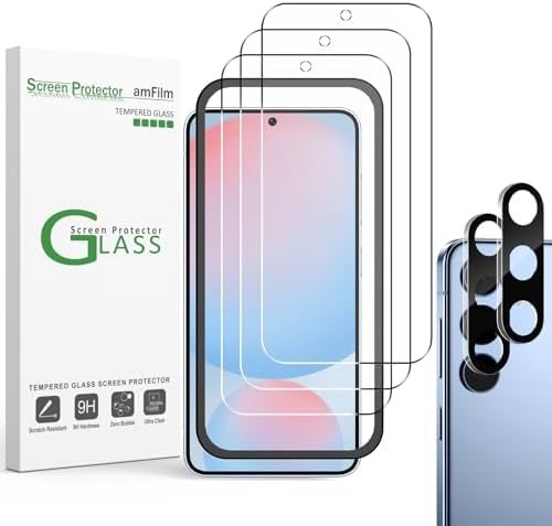 clear tempered glass screen protector for Galaxy S24 FE by amFilm
