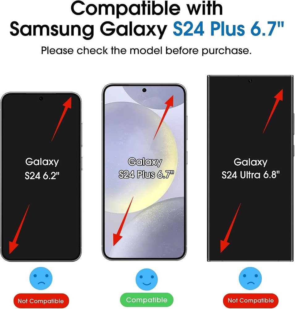 clear tempered glass screen protector for Galaxy S24 Plus by amFilm