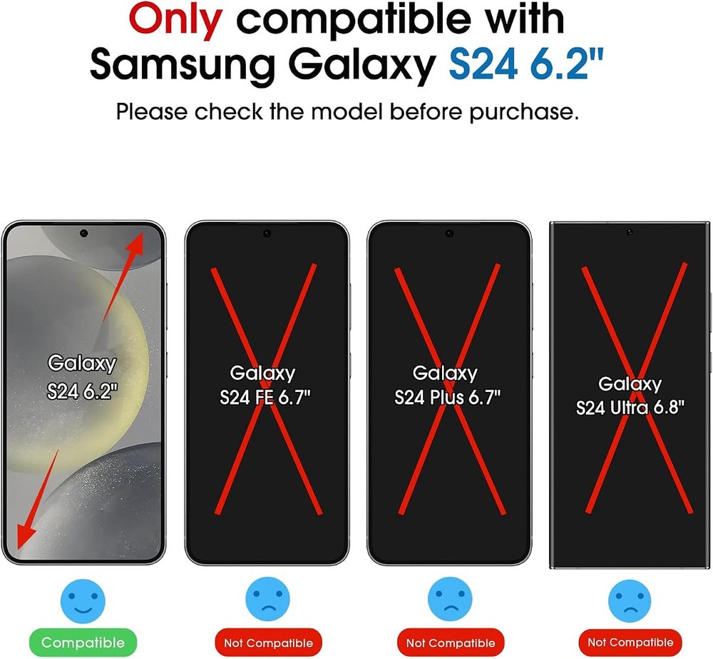 privacy tempered glass screen protector for Galaxy S24 by amFilm