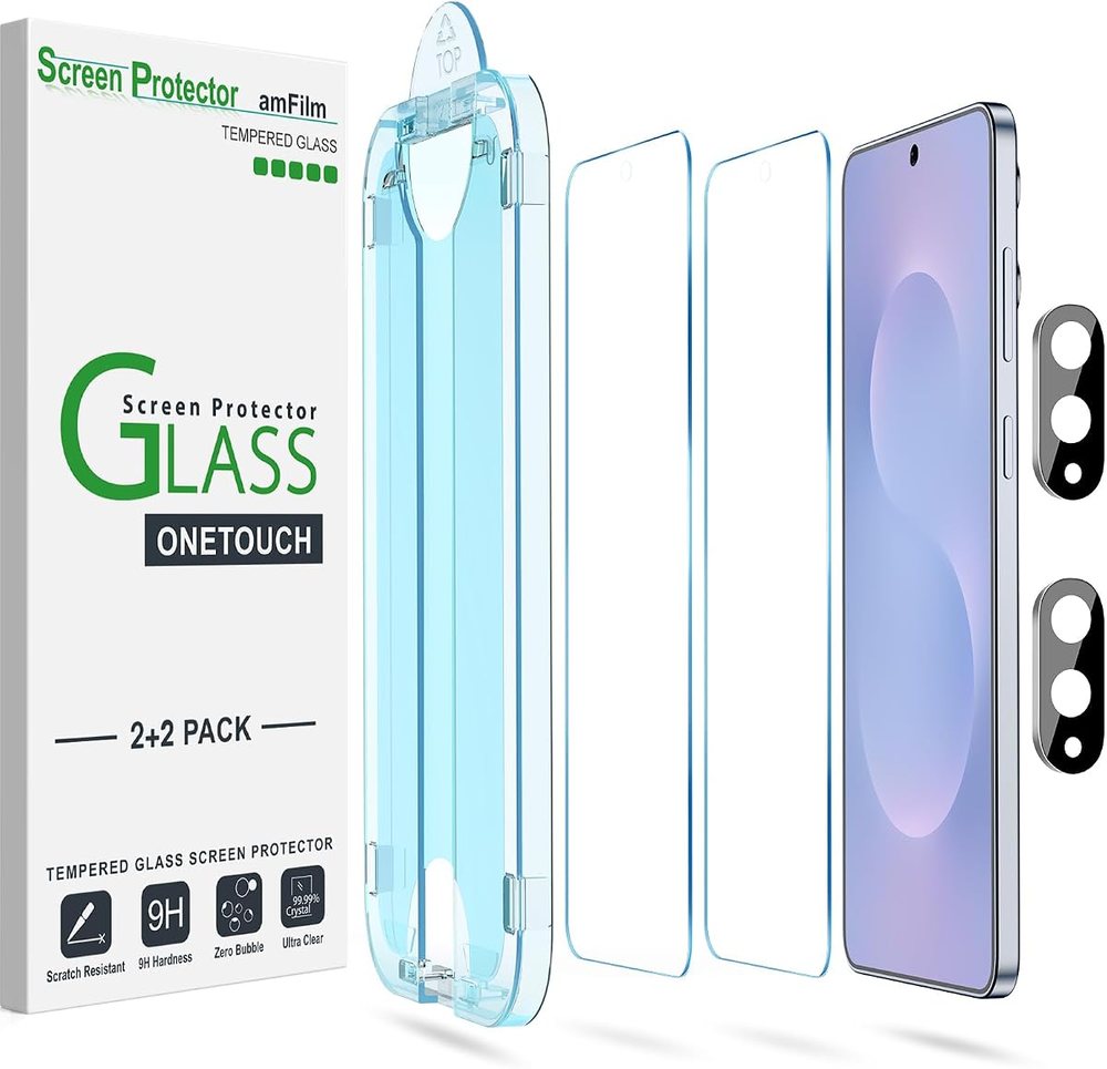 clear tempered glass screen protector for Galaxy S25 by amFilm