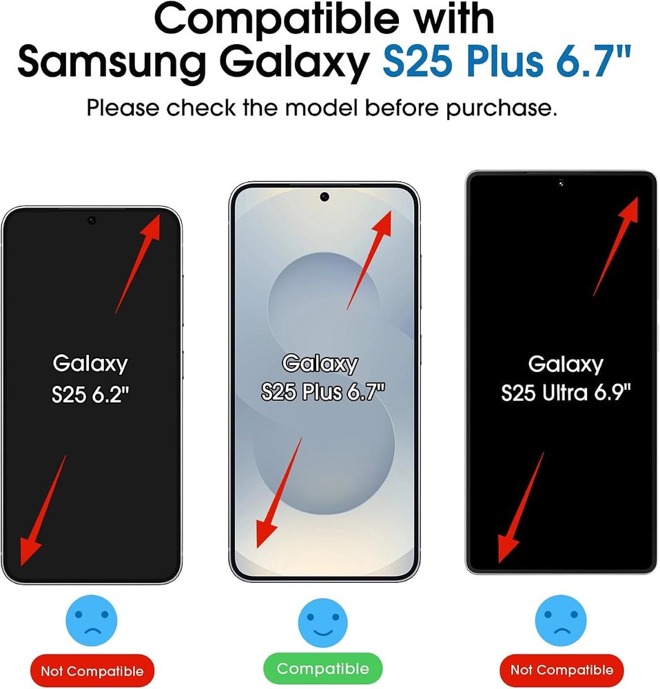 clear tempered glass screen protector for Galaxy S25+ by amFilm