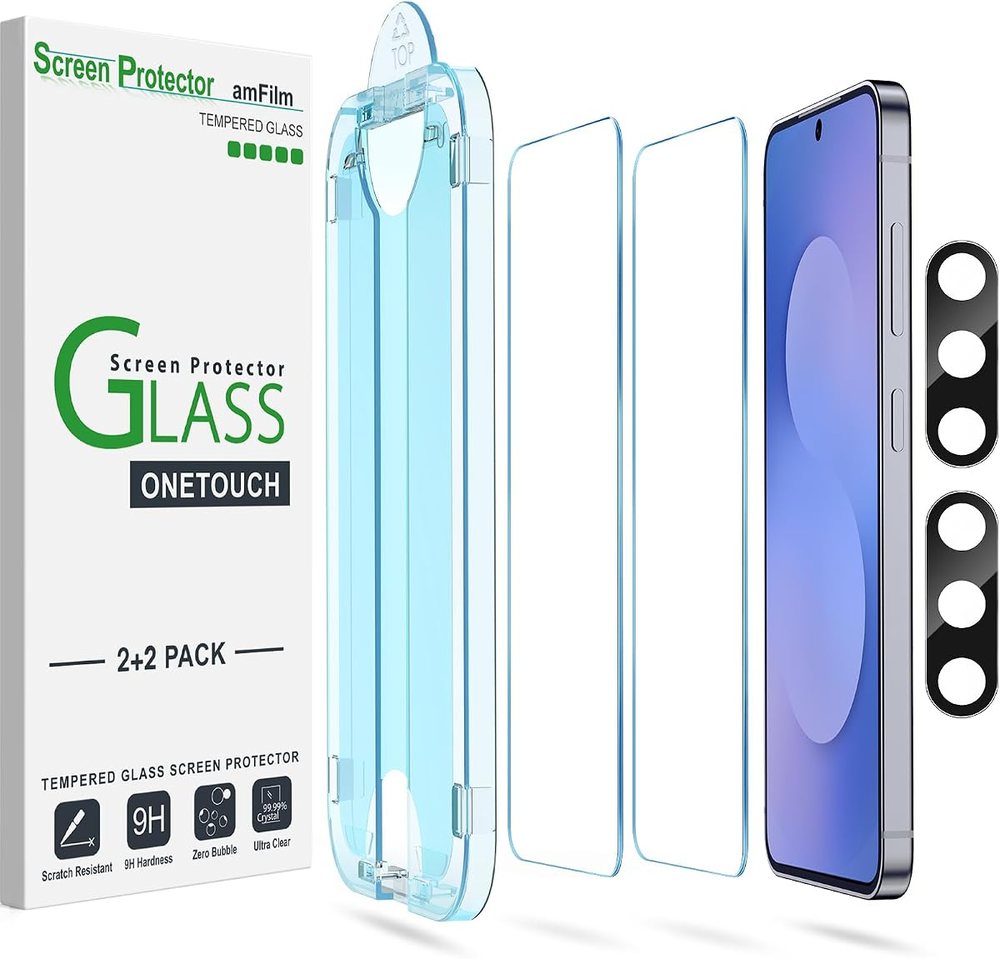 clear tempered glass screen protector for Galaxy S25 FE by amFilm