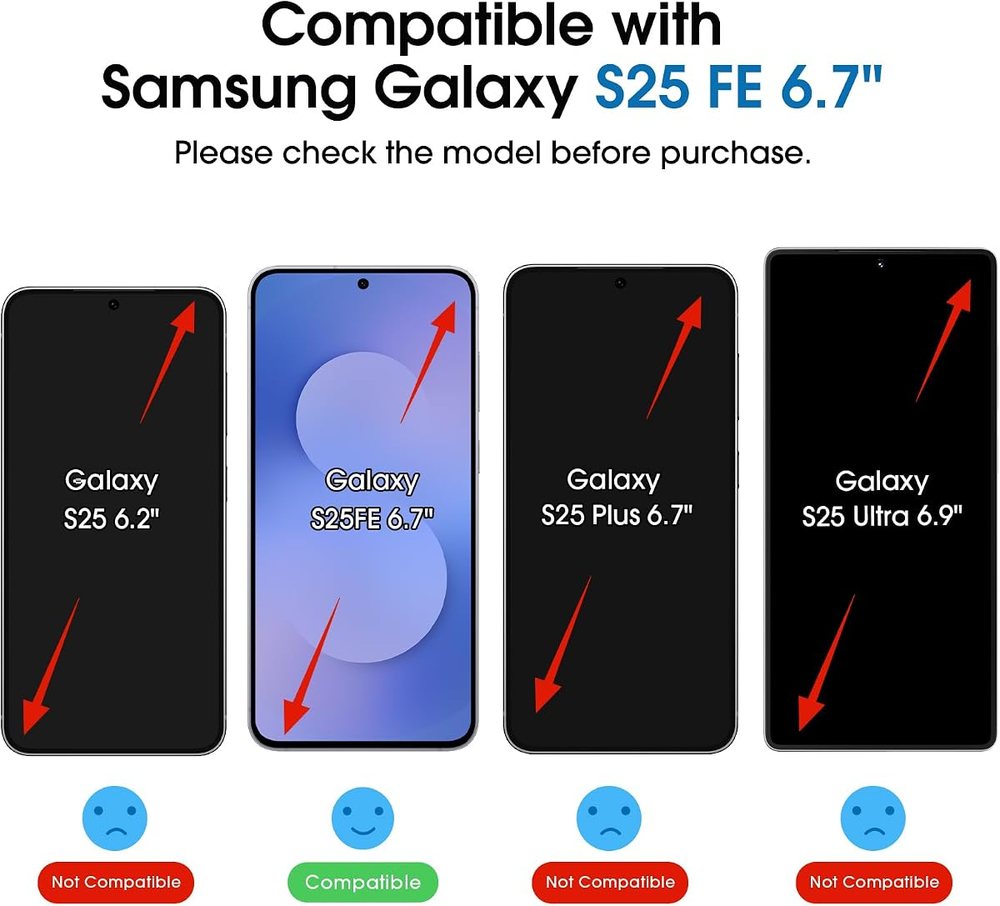 clear tempered glass screen protector for Galaxy S25 FE by amFilm