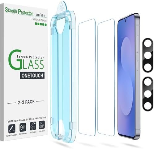 clear tempered glass screen protector for Galaxy S25 FE by amFilm
