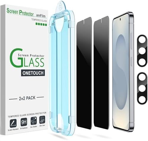 privacy tempered glass screen protector for Galaxy S25+ by amFilm