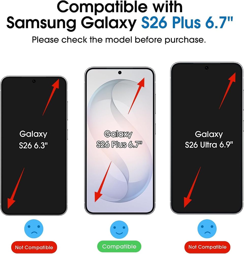clear tempered glass screen protector for Galaxy S26+ by amFilm