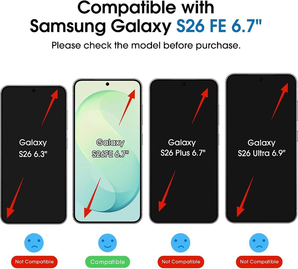 clear tempered glass screen protector for Galaxy S26 FE by amFilm