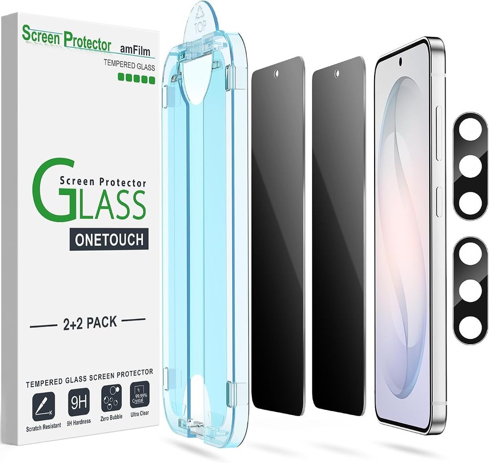 privacy tempered glass screen protector for Galaxy S26+ by amFilm